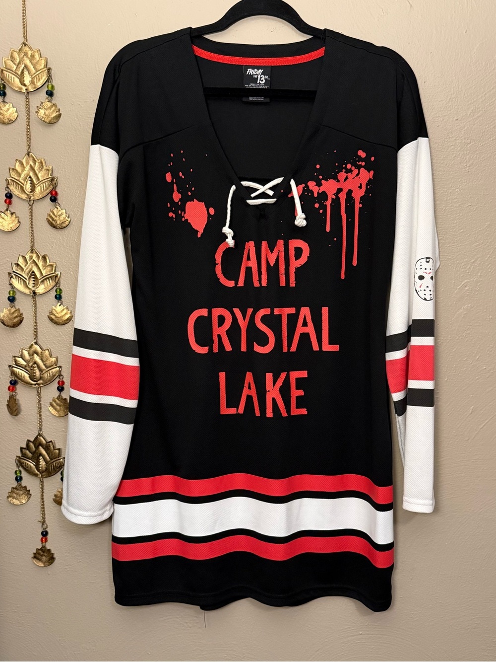 Friday the 13th Camp Crystal Lake Jason Vorhees hockey jersey dress Size Large